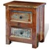 vidaXL Solid Reclaimed Wood Nightstand with 2 Drawers Cabinet Side End Table