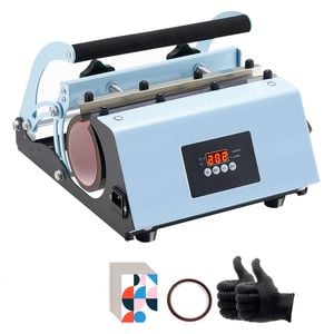 VEVOR Tumbler Heat Press Machine Blue 11-30oz with Sublimation Paper