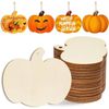 Catzon 24Pcs Wooden Pumpkin Ornaments to Paint 4 Inch DIY Blank Craft