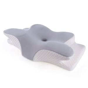 NNEOBA Butterfly Memory Foam Pillow Neck Support Grey