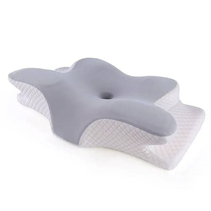 NNEOBA Butterfly Memory Foam Pillow Neck Support Grey