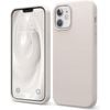 Silicone Phone Case For iPhone 12 Shockproof Microfiber Lining - Beige