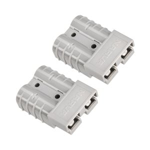 Narva 50A Grey Heavy-Duty Connector Housing with Copper Terminals - 2 Pack