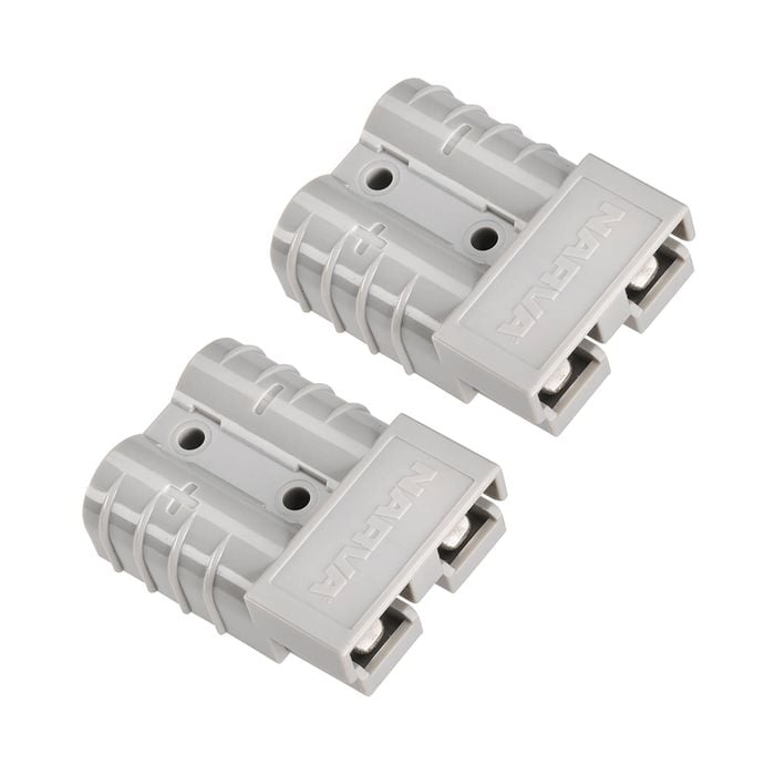 Narva 50A Grey Heavy-Duty Connector Housing with Copper Terminals - 2 Pack