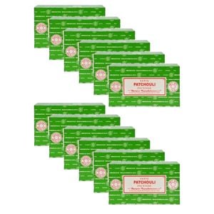 12PK Satya Home Fragrance Scented Incense Sticks Packet Set 15gm Patchouli