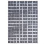 Handwoven Checkered Rug-Lattice 6388-Charcoal Ivory-110x160cm