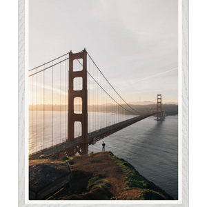 Galrie Golden Gate Bridge at Sunset - Captivating Landscape Art Photography Print, White Frame, A2 42 x 60cm (16 x 24inch)