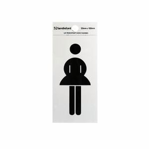 Sandleford 100 x 50mm Ladies Symbol Silver Self Adhesive Sign