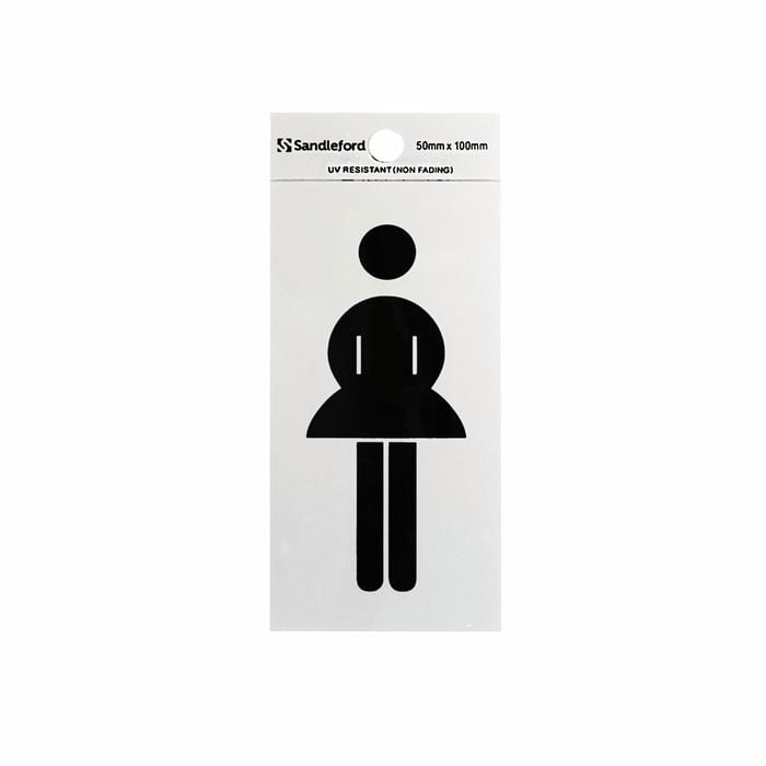 Sandleford 100 x 50mm Ladies Symbol Silver Self Adhesive Sign