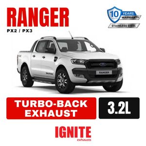 Ignite Exhausts Ford Ranger PX2/PX3 3.2L 3" Turbo Back Off-Road Exhaust With Cat & Hotdog