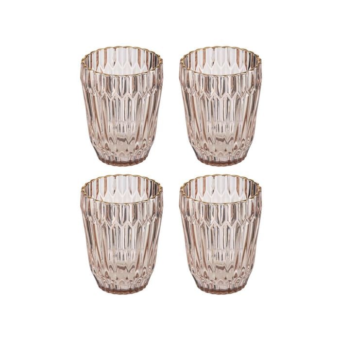 Tempa Amara Set of 4 Lowball Tumbler Coral