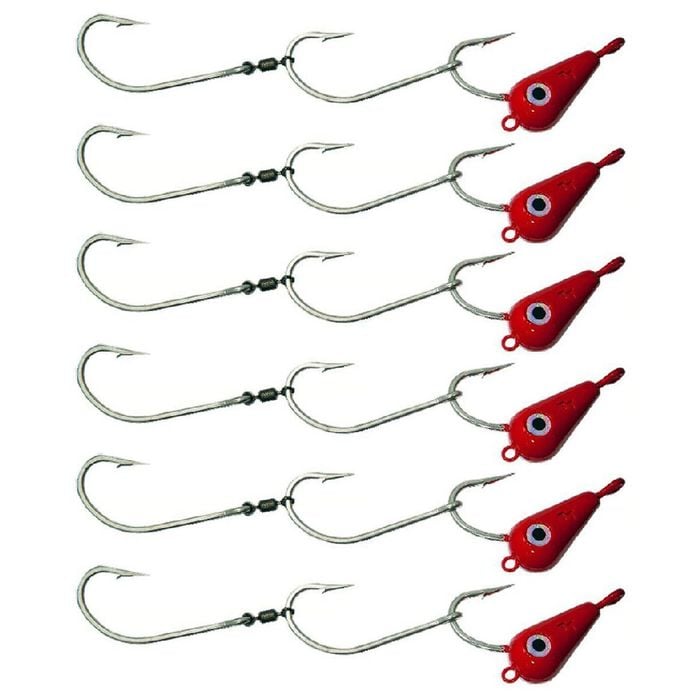 6x 40g TT Lures Bait Trolling Size 7/0 Tarpon Hooks Mackeral Rig - Pink