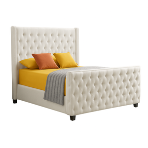 Elegant Collections King Cream Milan Tufted Bed 150cm