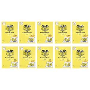10x Spirax 303 Super Size Exercise Book 4mm Qld Ruled 64 Pages Notebook Yellow