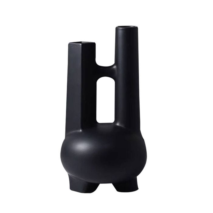 SOGA Modern Geometric Vase – Double Tube Sculpture