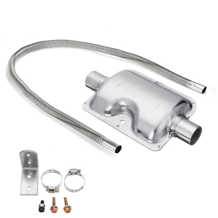 PriceDumb 100cm Steel Exhaust Muffler Pipe and 24mm Silencer Car Parking Air Diesel Heater
