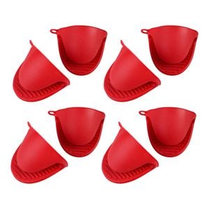 4pk Appetito Heat Resistant Silicone Oven Mitts Set 2 Red
