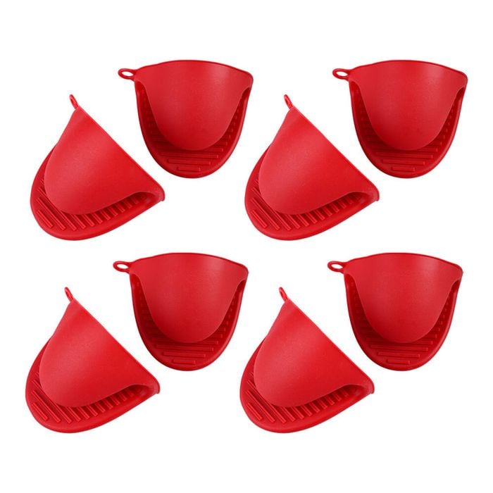 4pk Appetito Heat Resistant Silicone Oven Mitts Set 2 Red