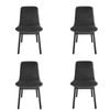 Pack of 4 | Cozy Upholstered Dining Chair | Black Legs - Dark Grey Fabric