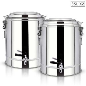 SOGA 2X 35L Stainless Steel Beverage Dispensers with Tap