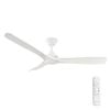 Threesixty 132cm White Motor Whitewash 3 Blade With Light Ceiling Fan