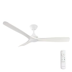 Threesixty 132cm White Motor Whitewash 3 Blade With Light Ceiling Fan