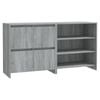 vidaXL Sideboard 2 Piece Grey Sonoma Composite Wood Storage Console Cabinet