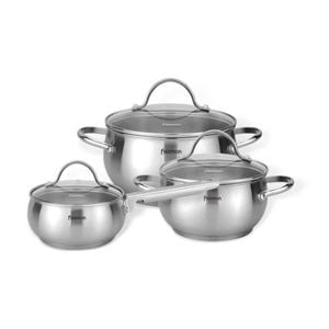 6pc Fissman Stainless Steel Cookware Set With Glass,Lids,Mirror MARTINEZ