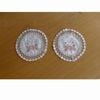 Set of 2 Embroidered Doilies 20 cm Diameter  Floral 10