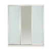 Bedford 1717mm White 3 Door Sliding Robe Bundle with 2 White Glass and 1 Mirror Glass Doors