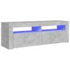 vidaXL TV Cabinet with LED Lights Concrete Grey 120x35x40 cm Rack Furniture
