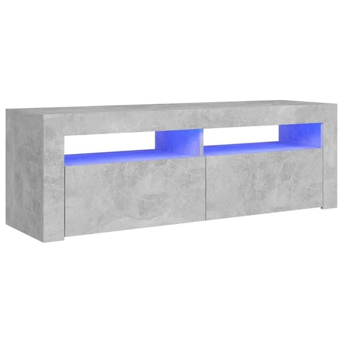 vidaXL TV Cabinet with LED Lights Concrete Grey 120x35x40 cm Rack Furniture