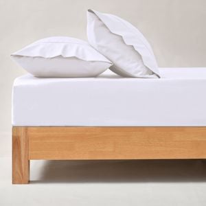 Dreamaker 250TC Cotton & Recycled Polyester Blend Fitted Sheet Set White King Bed