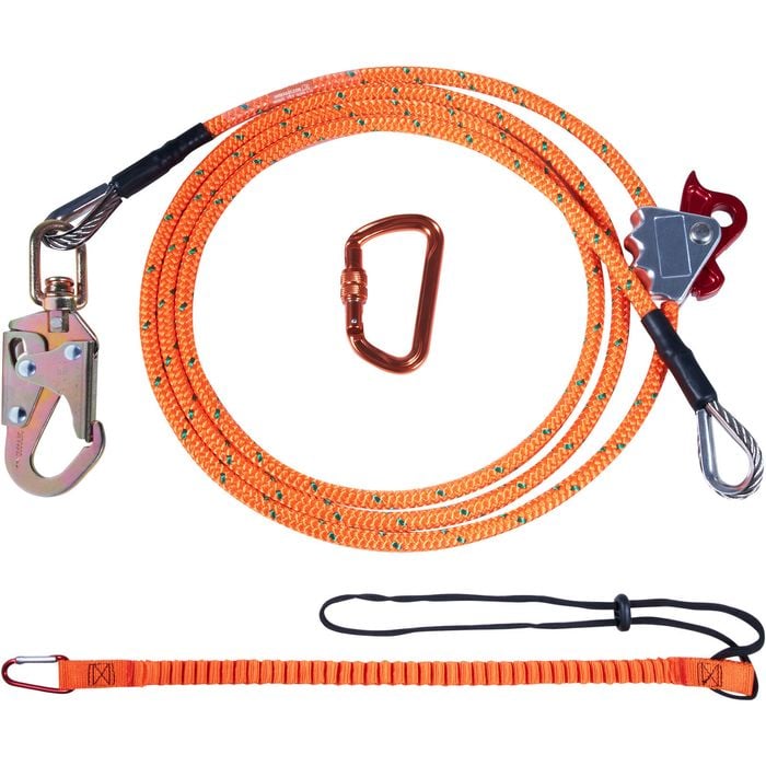 Vevor 366cm Flipline Orange Steel Core with Alloy Steel Snap Hook