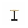 Olg Disc Meeting Table Black Frame New Oak Smooth Top 900mm Diameter