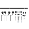 Rolltrak 2000 x 40 x 6mm Matte Black Bypass Barn Door Track Side Mount