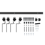 Rolltrak 2000 x 40 x 6mm Matte Black Bypass Barn Door Track Side Mount