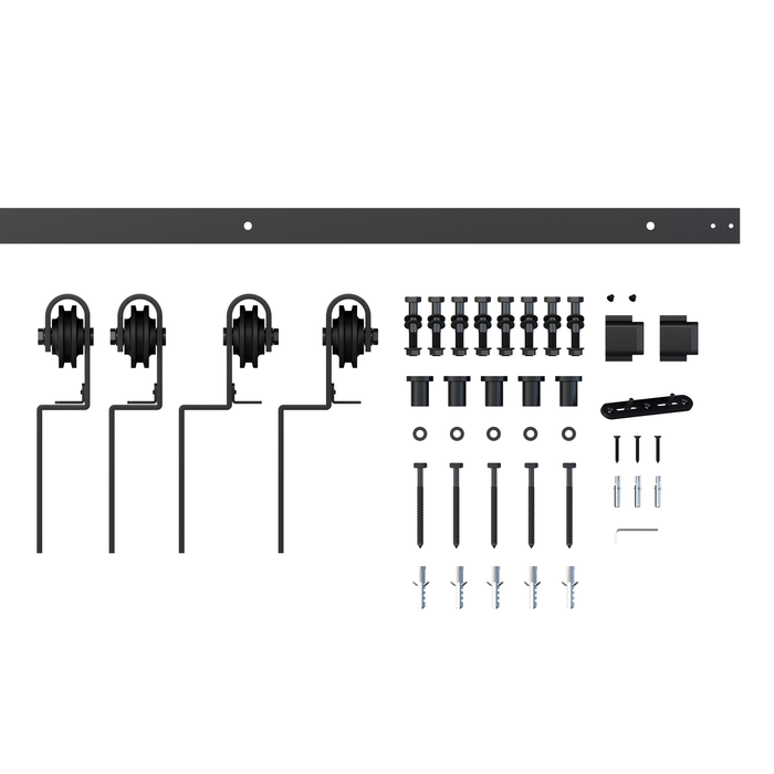 Rolltrak 2000 x 40 x 6mm Matte Black Bypass Barn Door Track Side Mount