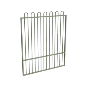 ProtectorAl 1201 - 1500 x 1800mm Pale Eucalypt Aluminium Garden Gate Loop Top With Mid Rail