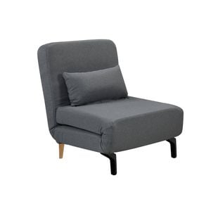 Foret Adjustable Single Armless Sofa Bed Folding Lounge Chaise Chair Grey