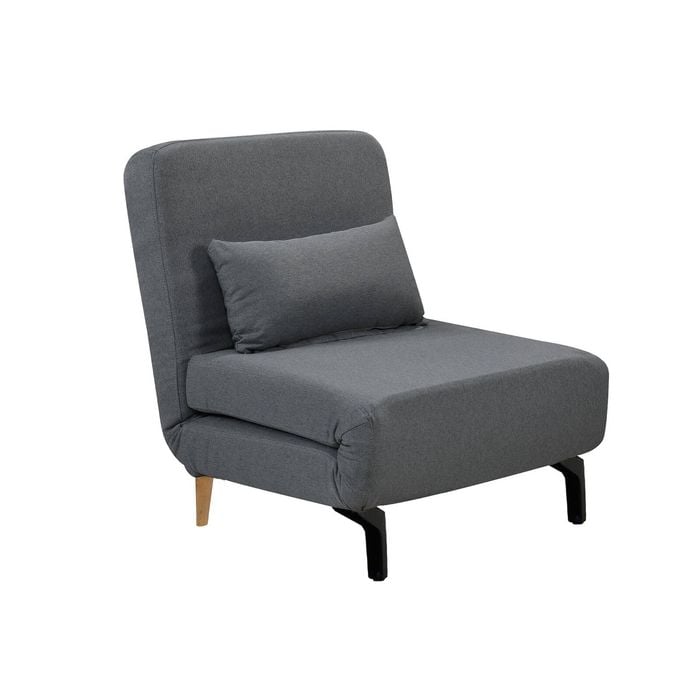 Foret Adjustable Single Armless Sofa Bed Folding Lounge Chaise Chair Grey