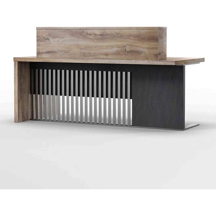 Modern Furniture AFTAN 180cm Reception Desk Right Panel - Warm Oak & Black