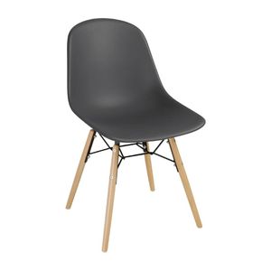 Bolero Arlo Moulded Side Chair Charcoal Spindle Legs 2 Pack