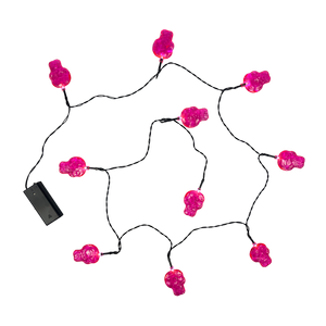 Galah Halloween 10 LED Pink Skull String Lights