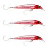 3x Rapala 12cm Saltwater X Rap Long Cast Sink Minnow Fishing Lures -Red Head UV