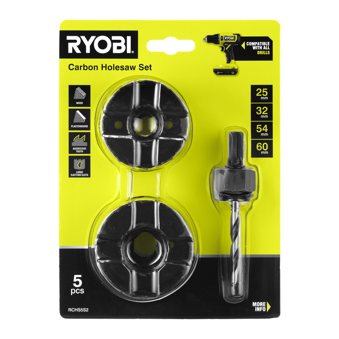 Ryobi 5-Piece Carbon Holesaw Set