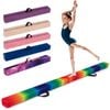 Costway 8ft Folding Gymnastic Beam Floor Balance Beam Wood Frame Rainbow