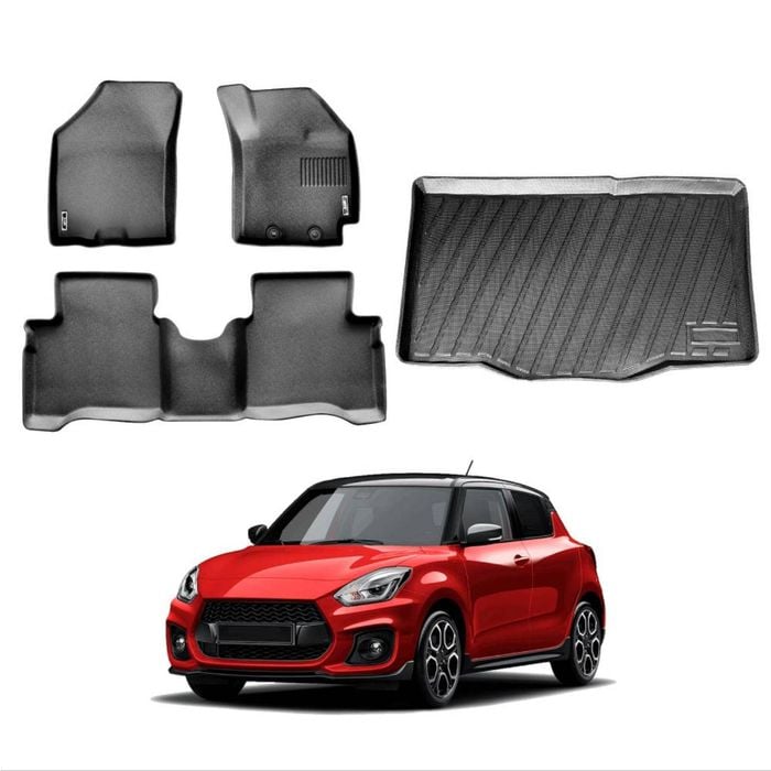 3D All-Weather Floor Mat Boot Liner Carpet for Suzuki Swift 2017-2024 Cargo Trunk Mat Luggage Tray