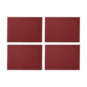 4pk Maxwell & Williams Table Accents Placemat Wide Border - Red 45x30cm