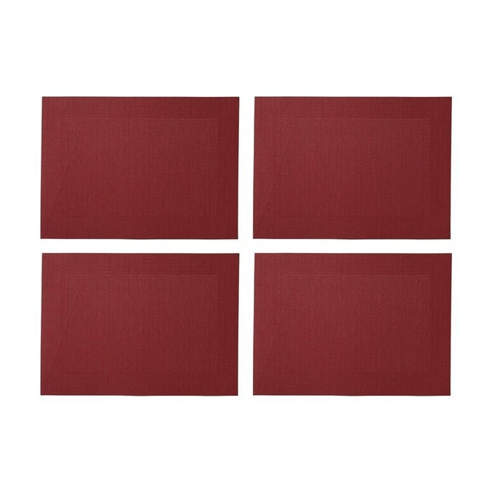 4pk Maxwell & Williams Table Accents Placemat Wide Border - Red 45x30cm